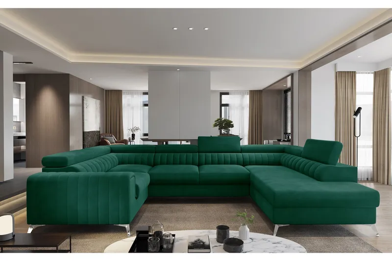 Kotori Hörnbäddsoffa m. Schäslong, Grön