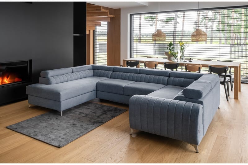 Kotori Hörnbäddsoffa m. Schäslong - Ljusblå - Möbler - Vardagsrum - Bäddsoffor - Hörnbäddsoffa