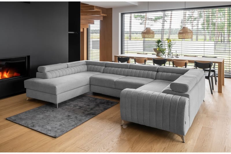 Kotori Hörnbäddsoffa m. Schäslong - Ljusgrå - Möbler - Vardagsrum - Bäddsoffor - Hörnbäddsoffa