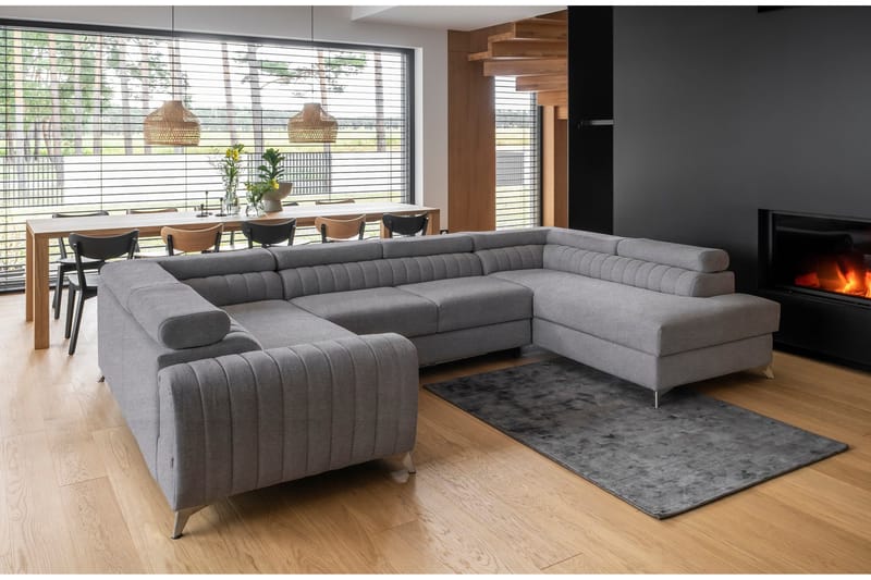 Kotori Hörnbäddsoffa m. Schäslong - Ljusgrå - Möbler - Vardagsrum - Bäddsoffor - Hörnbäddsoffa