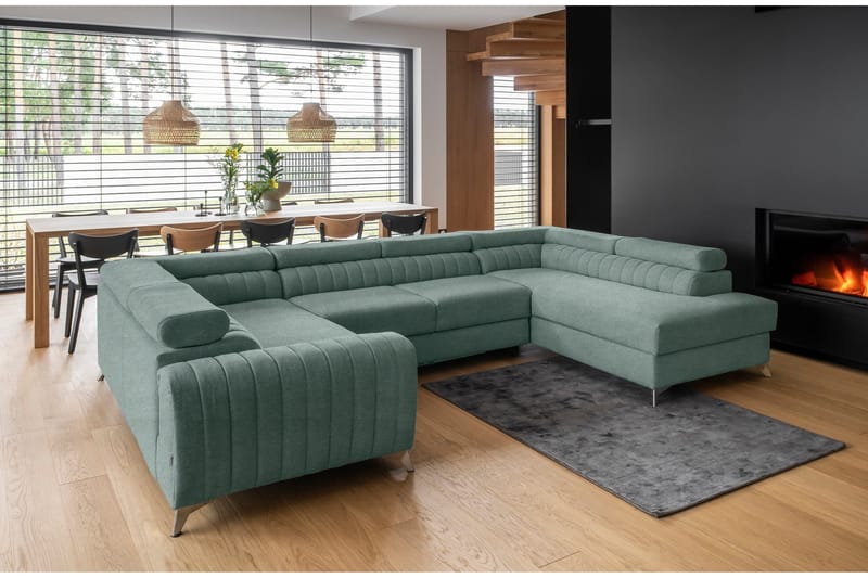 Kotori Hörnbäddsoffa m. Schäslong - Ljusgrön - Möbler - Vardagsrum - Bäddsoffor - Hörnbäddsoffa