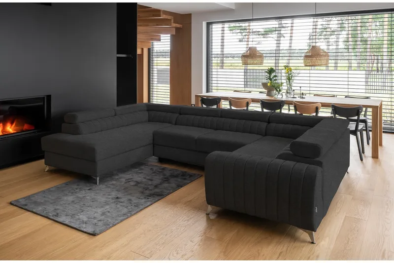 Kotori Hörnbäddsoffa m. Schäslong - Mörkgrå - Möbler - Vardagsrum - Bäddsoffor - Hörnbäddsoffa