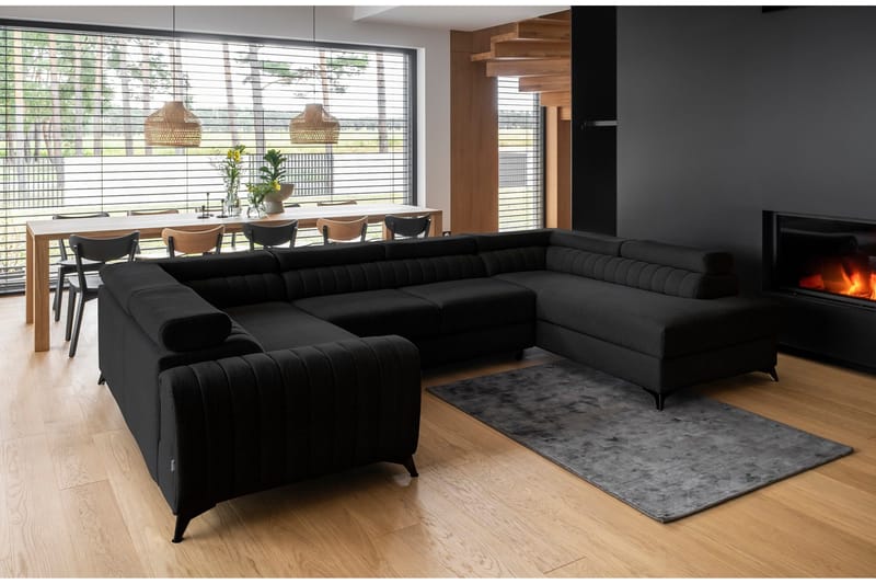 Kotori Hörnbäddsoffa m. Schäslong - Svart - Möbler - Vardagsrum - Bäddsoffor - Hörnbäddsoffa