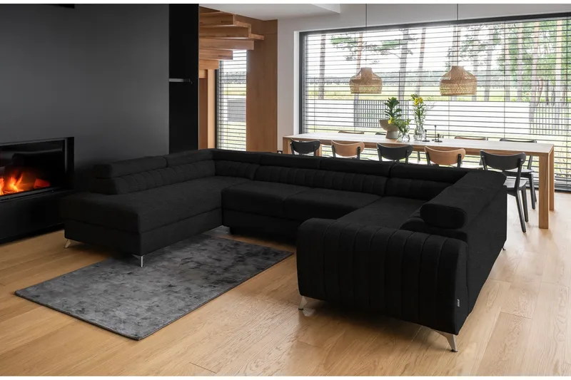 Kotori Hörnbäddsoffa m. Schäslong - Svart - Möbler - Vardagsrum - Bäddsoffor - Hörnbäddsoffa