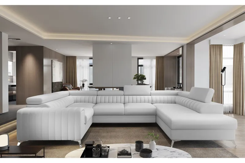 Kotori Hörnbäddsoffa m. Schäslong, Vit