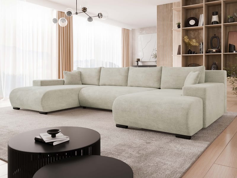 Krysen 4-sits Bäddsoffa med dubbeldivan - beige - Möbler - Vardagsrum - Bäddsoffor - Hörnbäddsoffa