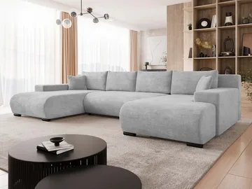 Krysen 4-sits Bäddsoffa med dubbeldivan - grå - Möbler - Vardagsrum - Bäddsoffor - Hörnbäddsoffa