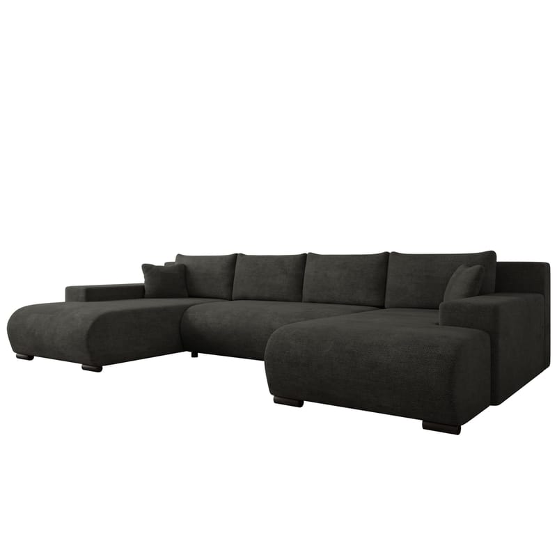 Krysen 4-sits Bäddsoffa med dubbeldivan, svart