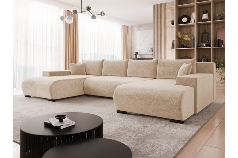 Krysen Bäddsoffa Dubbeldivan 4-sits - Beige - Möbler - Vardagsrum - Bäddsoffor - U bäddsoffa