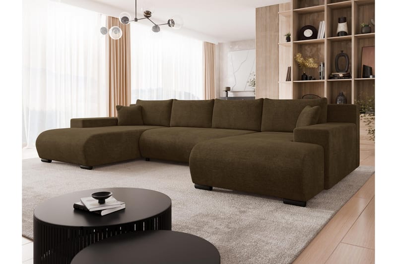 Krysen Bäddsoffa Dubbeldivan 4-sits - Brun - Möbler - Vardagsrum - Bäddsoffor - U bäddsoffa