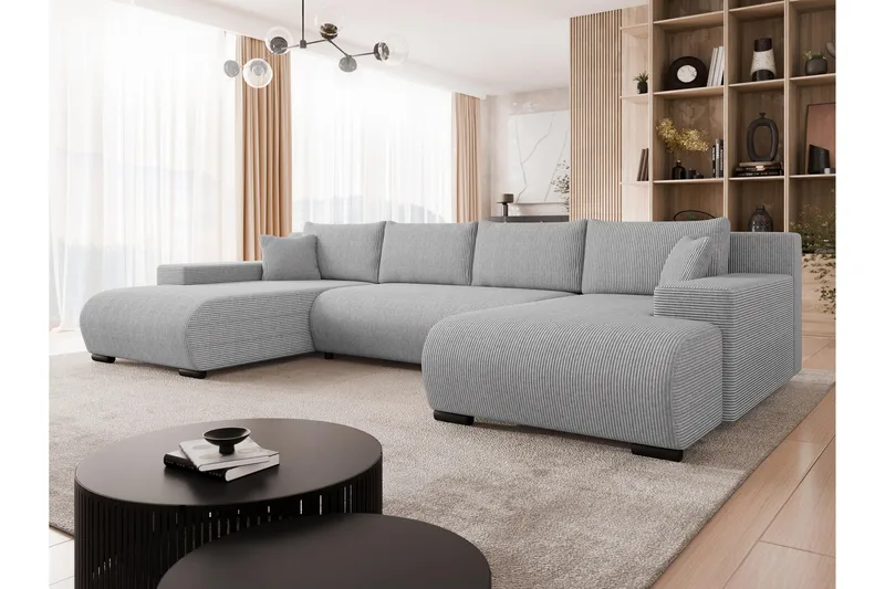 Krysen Bäddsoffa Dubbeldivan 4-sits - Grå - Möbler - Vardagsrum - Bäddsoffor - U bäddsoffa
