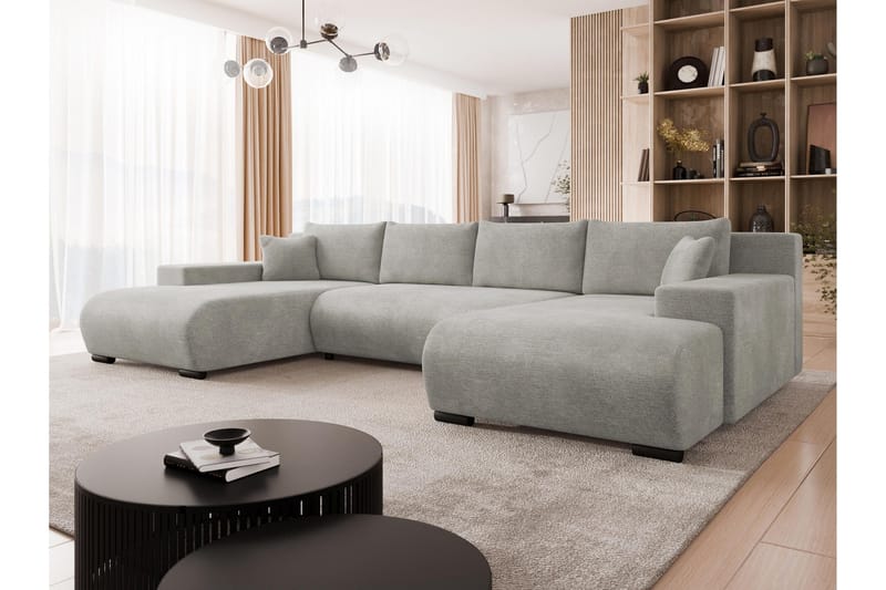 Krysen Bäddsoffa Dubbeldivan 4-sits - Grå - Möbler - Vardagsrum - Bäddsoffor - U bäddsoffa