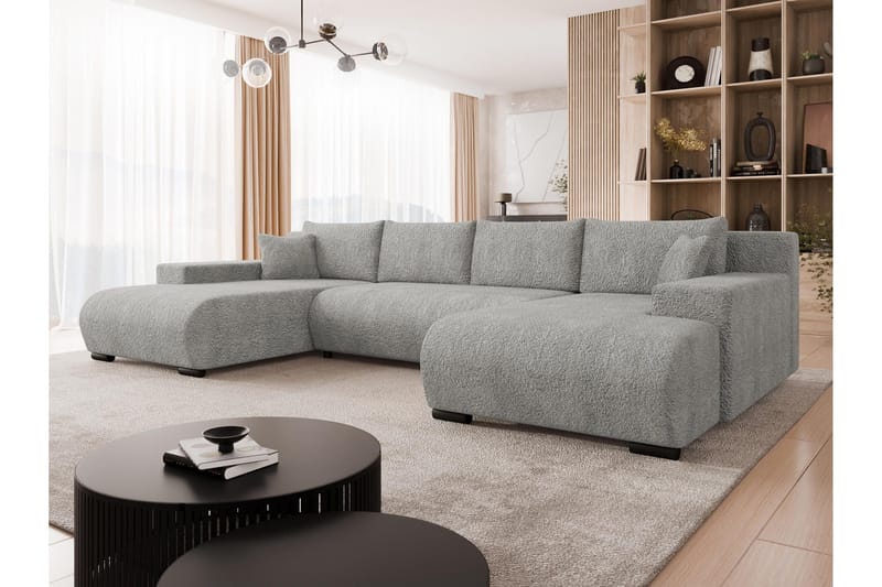 Krysen Bäddsoffa Dubbeldivan 4-sits - Grå - Möbler - Vardagsrum - Bäddsoffor - U bäddsoffa