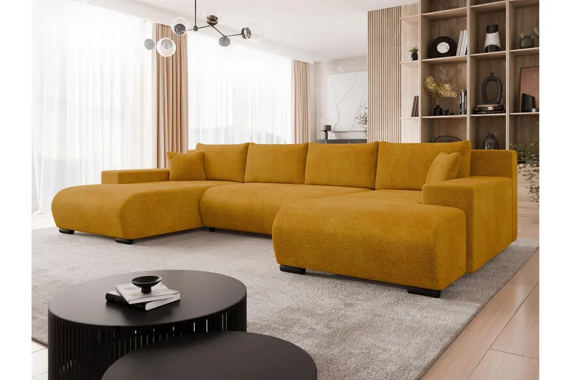 Krysen Bäddsoffa Dubbeldivan 4-sits - Gul - Möbler - Vardagsrum - Bäddsoffor - U bäddsoffa