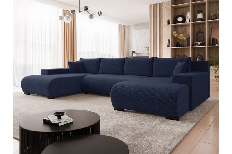 Krysen Bäddsoffa Dubbeldivan 4-sits - Marinblå - Möbler - Vardagsrum - Bäddsoffor - U bäddsoffa