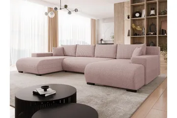 Krysen Bäddsoffa Dubbeldivan 4-sits - Rosa - Möbler - Vardagsrum - Bäddsoffor - U bäddsoffa
