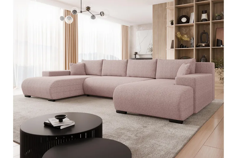 Krysen Bäddsoffa Dubbeldivan 4-sits - Rosa - Möbler - Vardagsrum - Bäddsoffor - U bäddsoffa