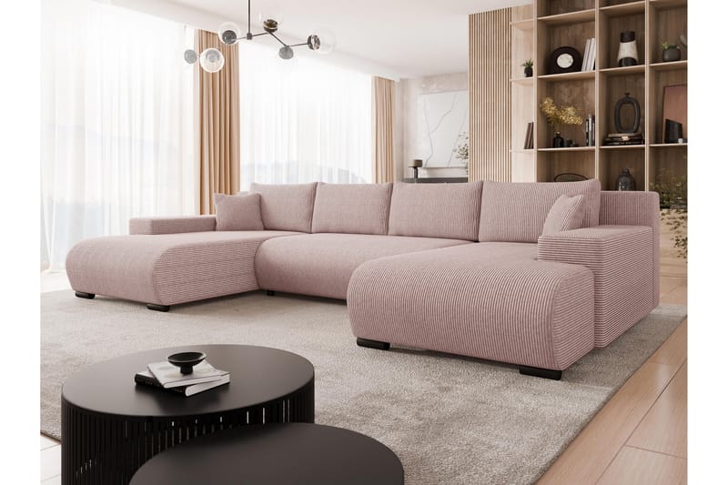 Krysen Bäddsoffa Dubbeldivan 4-sits - Rosa - Möbler - Vardagsrum - Bäddsoffor - U bäddsoffa