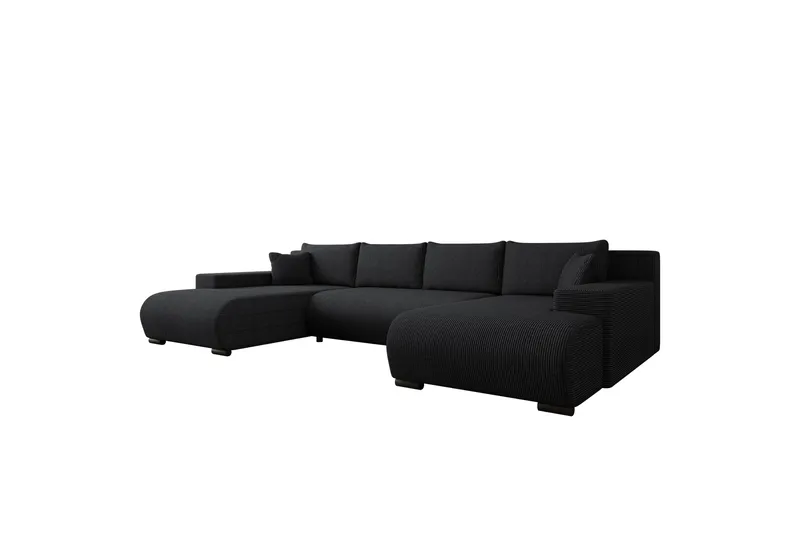 Krysen Bäddsoffa Dubbeldivan 4-sits - Svart - Möbler - Vardagsrum - Bäddsoffor - U bäddsoffa