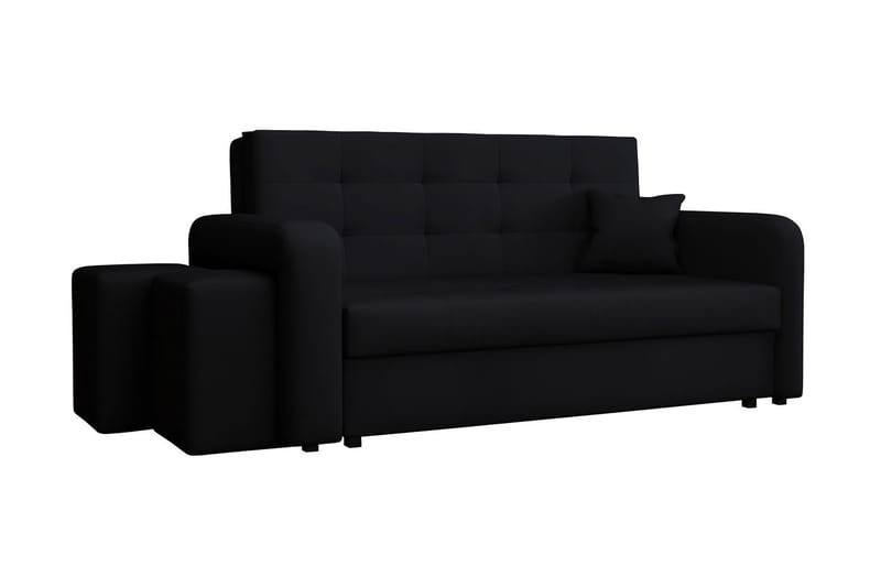 KYLEMORE 3-sits Bäddsoffa Vänster Sammet/Svart - Bäddsoffor - 3-sits bäddsoffa