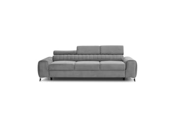 Laurece 3-sits Längsbäddad Bäddsoffa 136x199 cm i Sammet - Grå - Möbler - Vardagsrum - Bäddsoffor