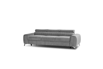 Laurece 3-sits Längsbäddad Bäddsoffa 136x199 cm i Sammet - Grå - Möbler - Vardagsrum - Bäddsoffor