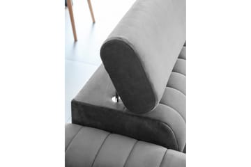 Laurece 3-sits Längsbäddad Bäddsoffa 136x199 cm i Sammet - Grå - Möbler - Vardagsrum - Bäddsoffor