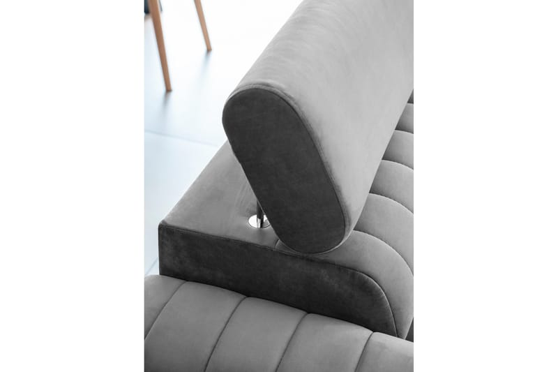 Laurece 3-sits Längsbäddad Bäddsoffa 136x199 cm i Sammet - Grå - Möbler - Vardagsrum - Bäddsoffor