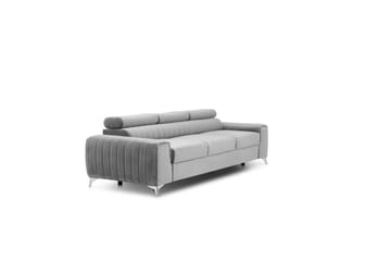 Laurece 3-sits Längsbäddad Bäddsoffa 136x199 cm i Sammet - Grå - Möbler - Vardagsrum - Bäddsoffor