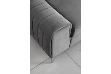 Laurece 3-sits Längsbäddad Bäddsoffa 136x199 cm i Sammet - Grå - Möbler - Vardagsrum - Bäddsoffor