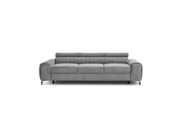 Laurece 3-sits Längsbäddad Bäddsoffa 136x199 cm i Sammet - Grå - Möbler - Vardagsrum - Bäddsoffor