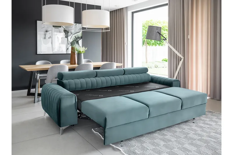 Laurece Bäddsoffa 3-sits - Blå - Möbler - Vardagsrum - Bäddsoffor