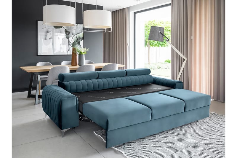 Laurece Bäddsoffa 3-sits - Blå - Möbler - Vardagsrum - Bäddsoffor