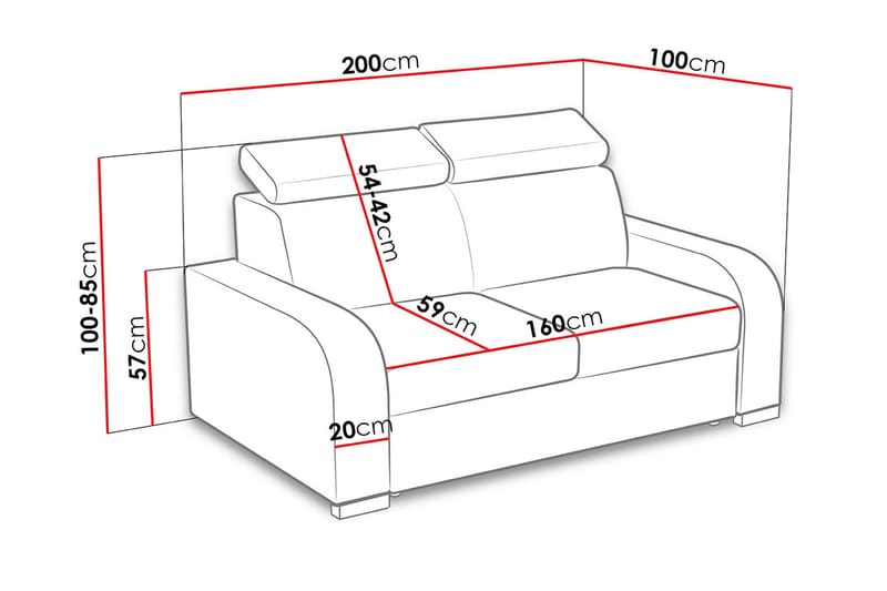 Lavona 3 Soffa - Grå - Möbler - Vardagsrum - Bäddsoffor - 3-sits bäddsoffa