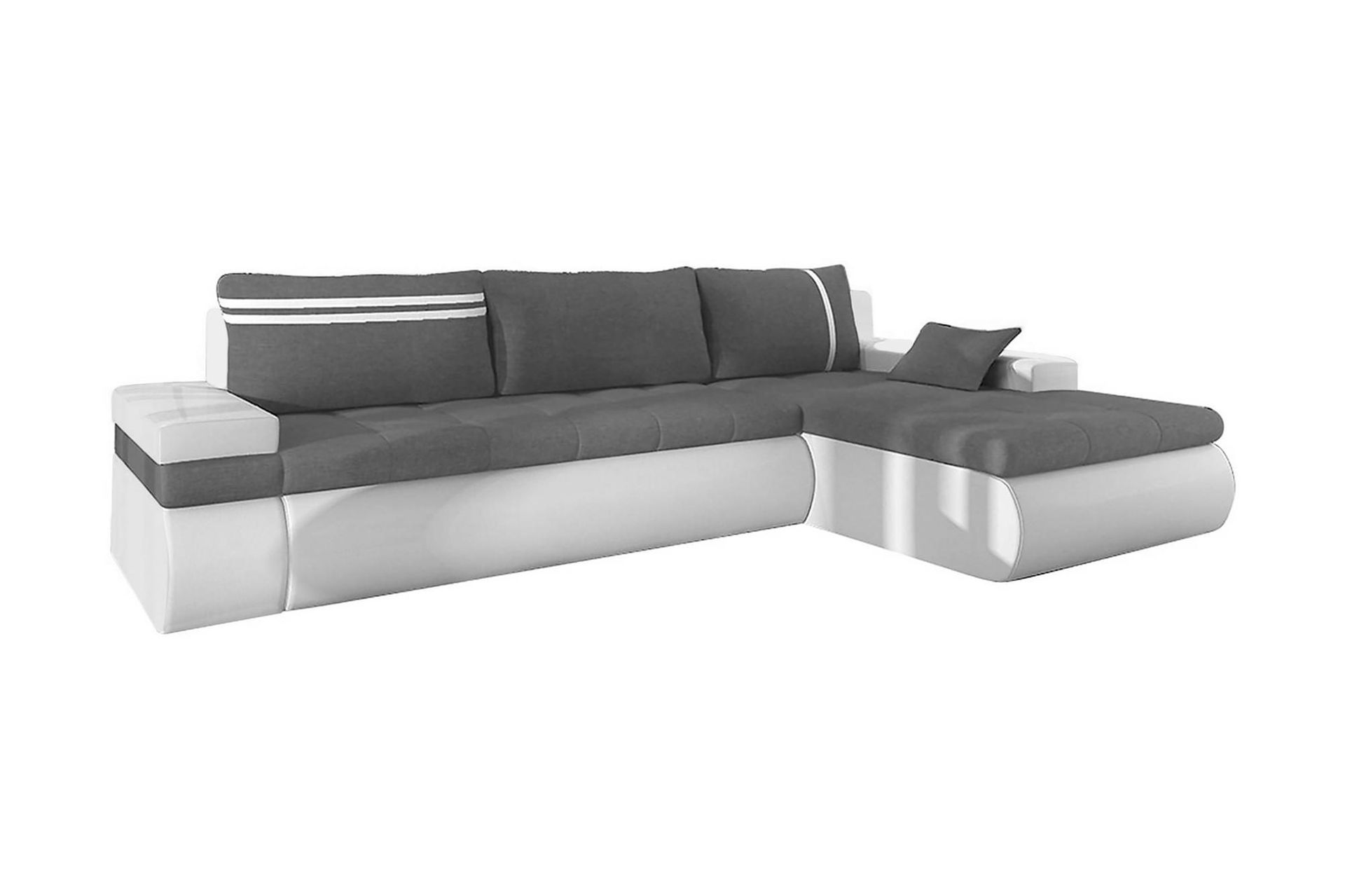 Lavona Divanb&auml;ddsoffa H&ouml;ger - Gr&aring;/Vit