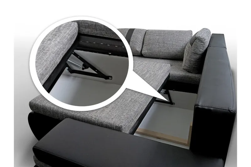 Lavona Divanbäddsoffa Mini Höger - Mörkgrå/Vit - Möbler - Vardagsrum - Bäddsoffor