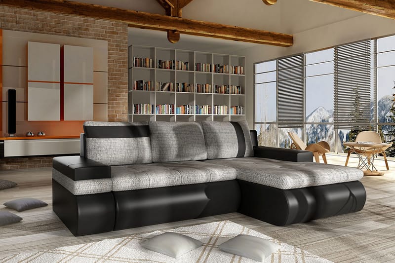 Lavona Divanbäddsoffa Mini Höger - Svart/Grå - Möbler - Vardagsrum - Bäddsoffor