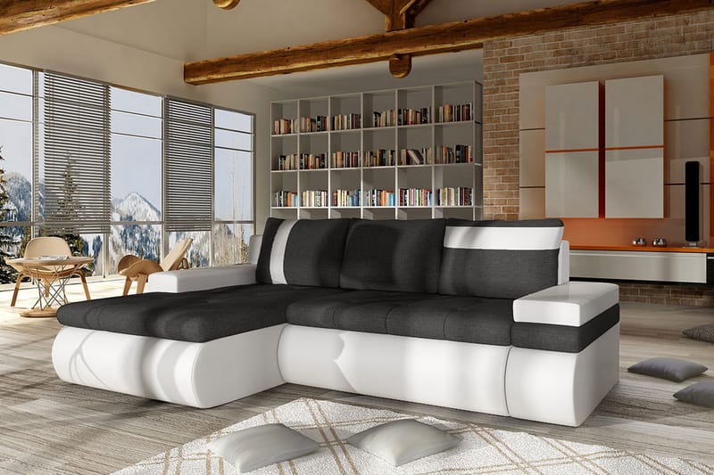 Lavona Divanbäddsoffa Mini Vänster - Mörkgrå/Vit - Möbler - Vardagsrum - Bäddsoffor