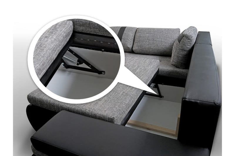 Lavona Divanbäddsoffa Mini Vänster - Mörkgrå/Vit - Möbler - Vardagsrum - Bäddsoffor