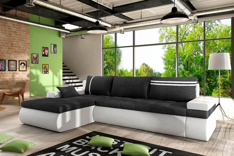 Lavona Divanbäddsoffa Vänster - Mörkgrå/Vit - Möbler - Vardagsrum - Bäddsoffor