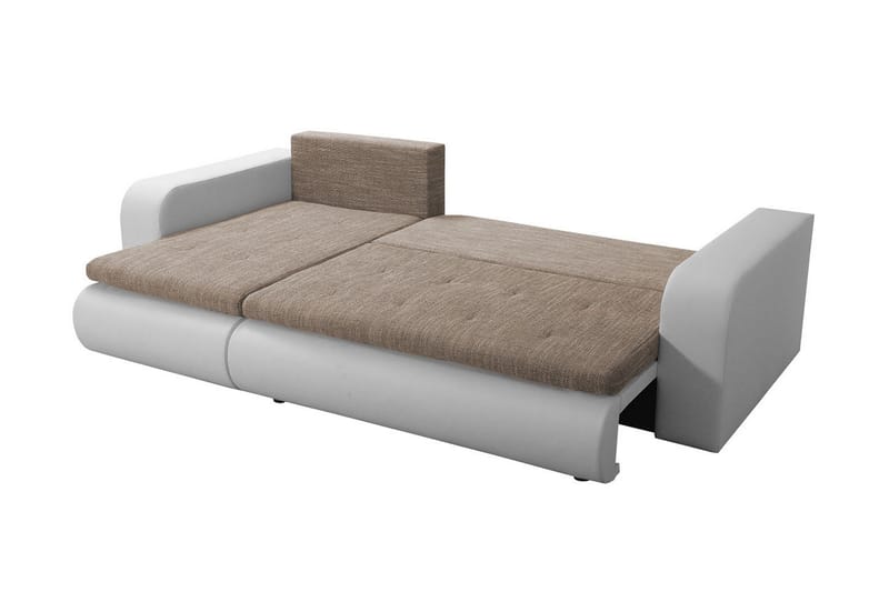 Lecanto 3-sits Bäddsoffa med Divan - Konstläder/Grå/Vit - Möbler - Vardagsrum - Bäddsoffor