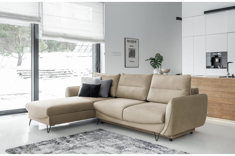 Lence Bäddsoffa m. Divan Förvaring - Beige - Möbler - Vardagsrum - Bäddsoffor