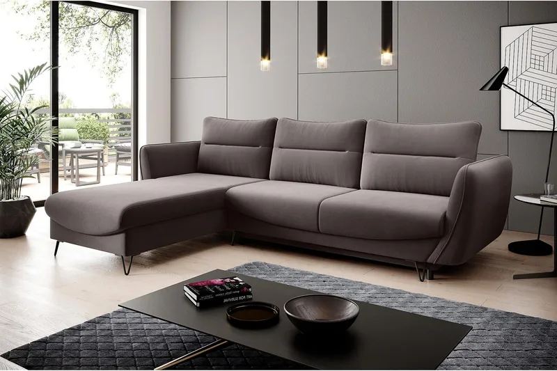 Lence Bäddsoffa m. Divan Förvaring - Mörkbeige - Möbler - Vardagsrum - Bäddsoffor