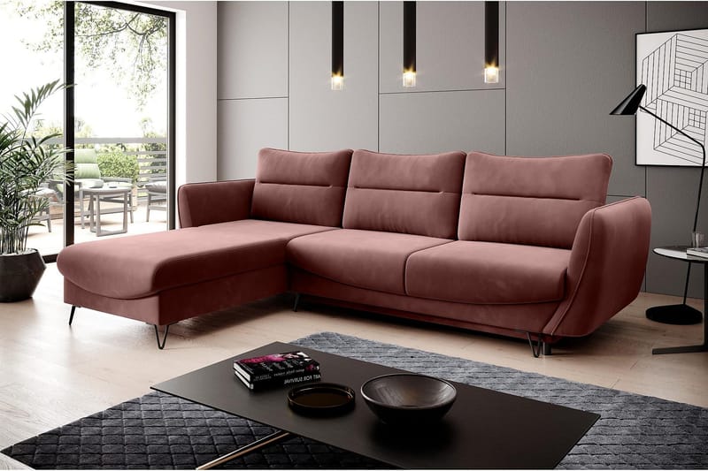 Lence Bäddsoffa m. Divan Förvaring - Rosa - Möbler - Vardagsrum - Bäddsoffor