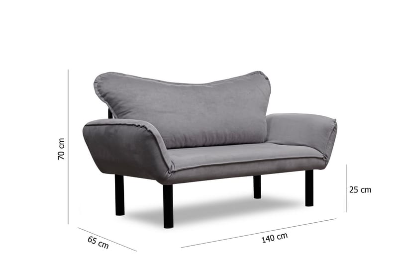 LENSI Bäddsoffa 2-sits Grå - Bäddsoffor - 2-sits bäddsoffa