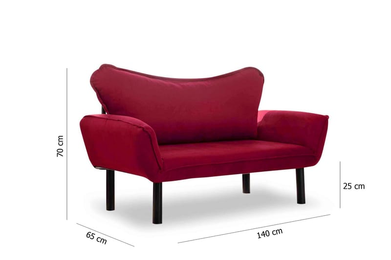 LENSI Bäddsoffa 2-sits Vinröd - Möbler - Vardagsrum - Bäddsoffor