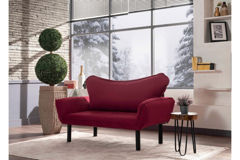 LENSI Bäddsoffa 2-sits Vinröd - Möbler - Vardagsrum - Bäddsoffor