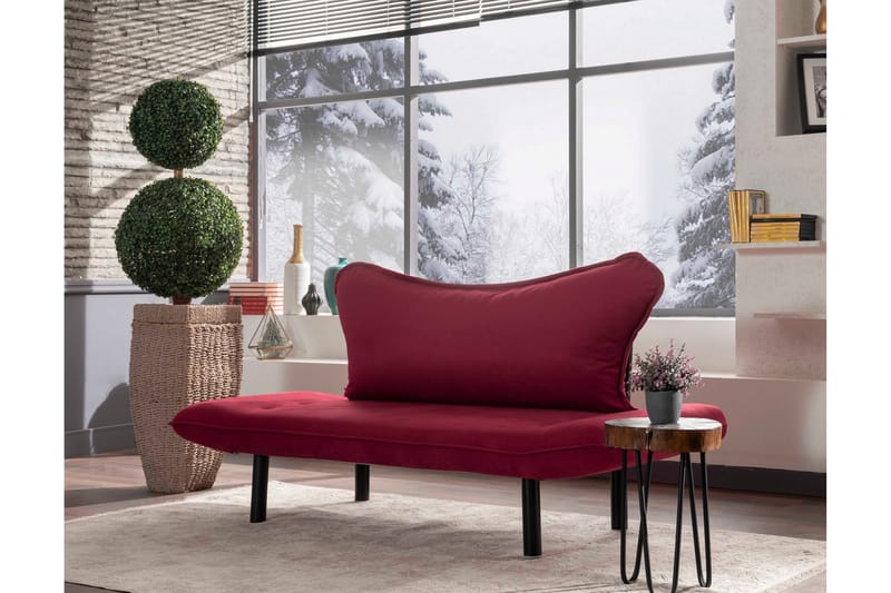 LENSI Bäddsoffa 2-sits Vinröd - Möbler - Vardagsrum - Bäddsoffor