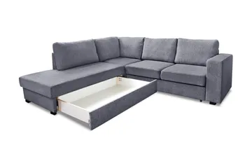 Leo Bäddsoffa 3-sits med Schäslong Vänster - Ljusgrå - Möbler - Vardagsrum - Bäddsoffor