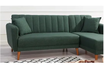 Lepinas Bäddsoffa med Divan Höger - Mörkgrön/Natur - Möbler - Vardagsrum - Bäddsoffor